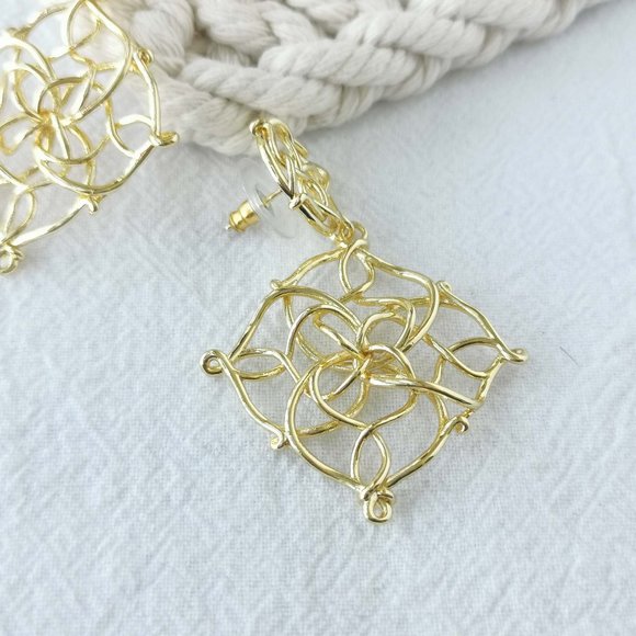 Authentic Kendra Scott Kelly - Gold Statement Earrings - Picture 2 of 3